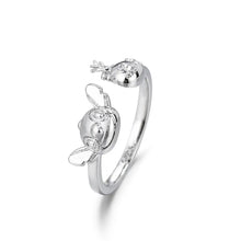 Charger l&#39;image dans la galerie, Bague ouverte couleur argent , à l&#39;effigie de Stitch et Souillon