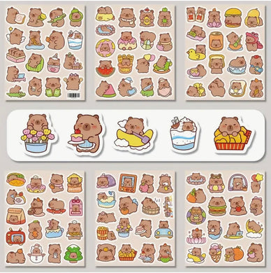 Set 6 planches autocollants Capybaras !