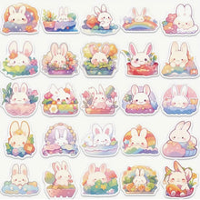 Charger l&#39;image dans la galerie, Pack 50 autocollants « lapins arc-en-ciel »
