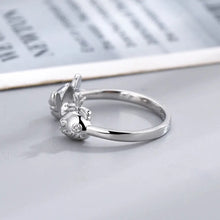 Charger l&#39;image dans la galerie, Bague ouverte couleur argent , à l&#39;effigie de Stitch et Souillon