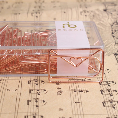 Trombone / clip métal enveloppe (rose gold)