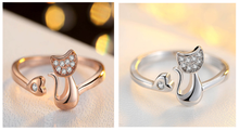 Charger l&#39;image dans la galerie, Bague &quot;coeur Chat&quot; _ ♣