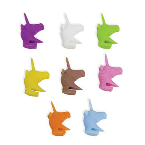 Marque-verres "Licorne" en silicone (lot de 8)