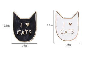 Pins " I LOVE CATS " _ ♣