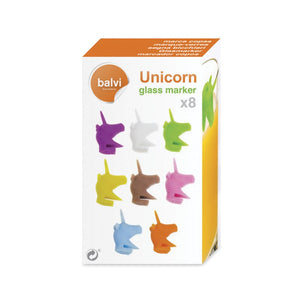 Marque-verres "Licorne" en silicone (lot de 8)