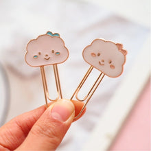 Charger l&#39;image dans la galerie, Clip trombone métal en forme de nuage . Accessoire très Kawaii !